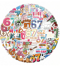 50Pcs 67 Stickers, Funny 6 7 Stickers Waterproof Vinyl Gifts for Water Bottle, Laptop, Luggage, Phone, Adults Teens